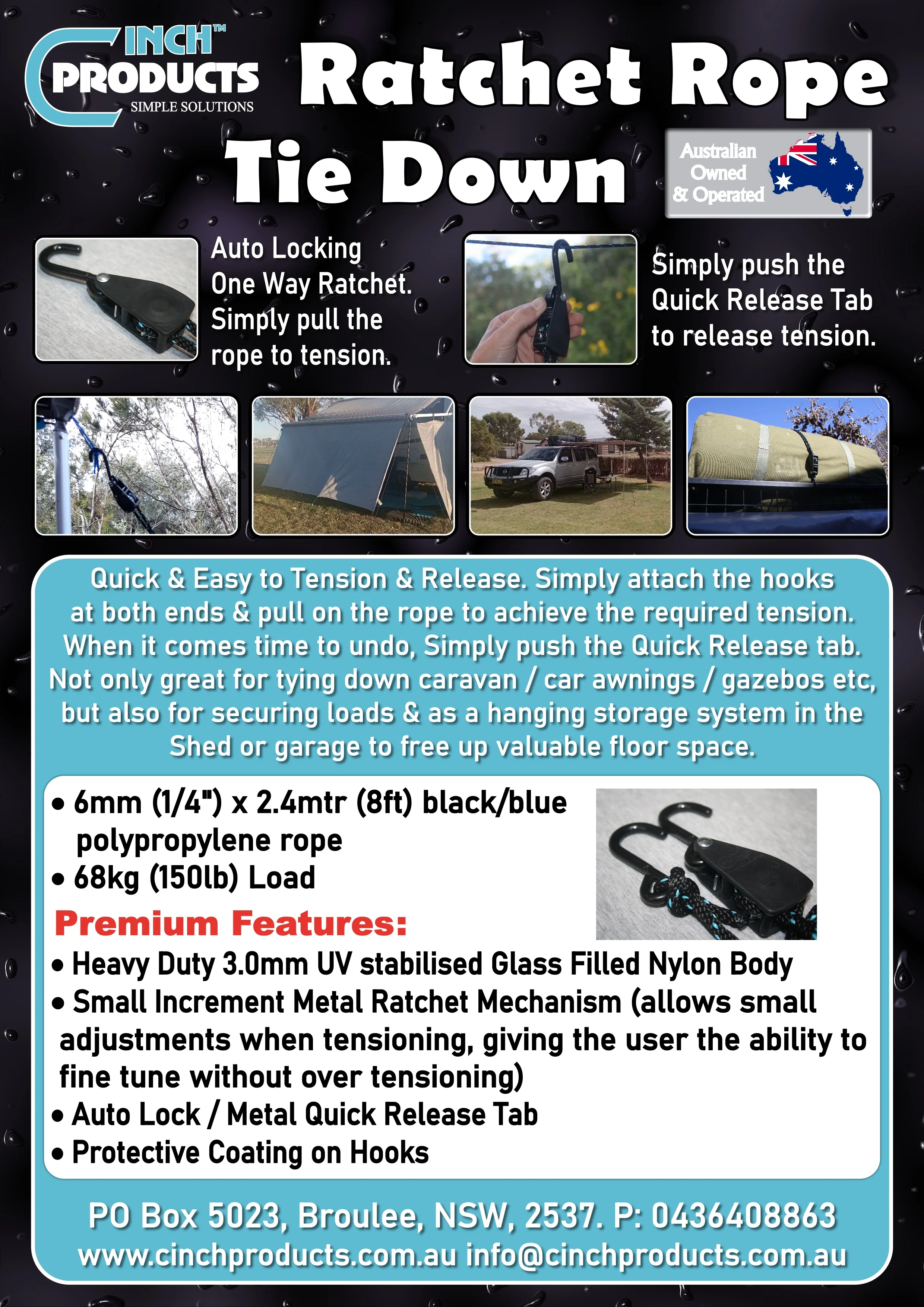Premium Ratchet Rope Tie Down - 2.4mtr or 3.2mtr - Image 5